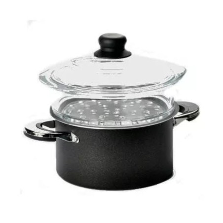 Cacerola de aluminio Antihaderente Vaporiera Pyrex Marmicoc Cacerola de aluminio Antihaderente Vaporiera Pyrex Marmicoc