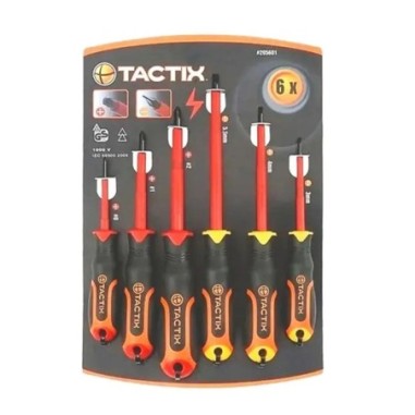 Set de Destornilladores Tactix 6Pzs Aislados