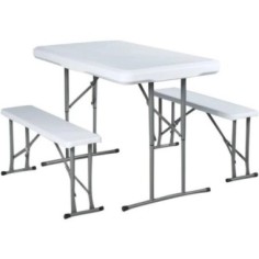 Mesa Plegable Foco C/2 Bancos PVC