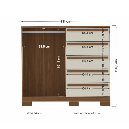 Comoda Otaño Malaga  2 Puertas 5 Cajones