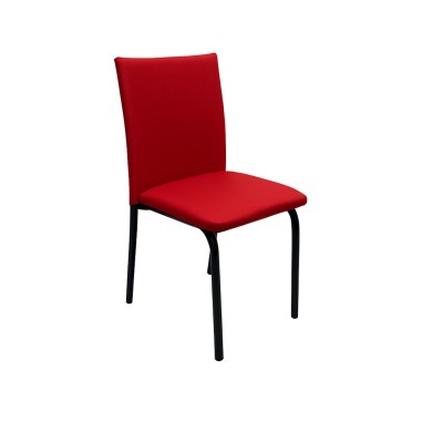 Silla de Caño Dakot Mandra Tapizada en Cuerina