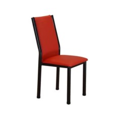 Silla de Comedor Dakot Tirea Caño 1 1/2" Tapizada en Cuerina