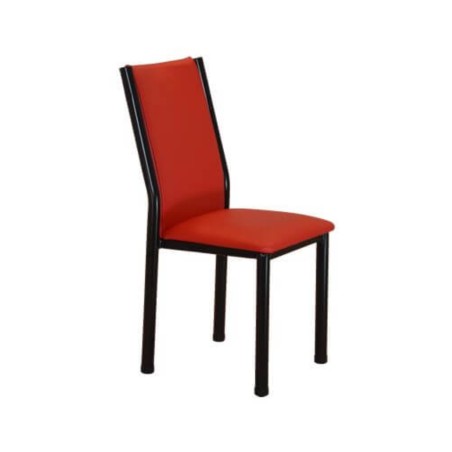 Silla de Comedor Dakot Tirea Caño 1 1/2" Tapizada en Cuerina