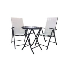 Juego de Jardín Avelino Cúneo Plegable| Mesa 60cm + 2 Sillones Textilene.