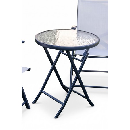 Juego de Jardín Avelino Cúneo Plegable| Mesa 60cm + 2 Sillones Textilene.