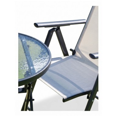 Juego de Jardín Avelino Cúneo Plegable| Mesa 60cm + 2 Sillones Textilene.