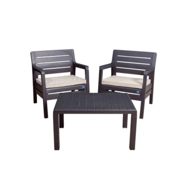 Juego de Jardín Paris | 2 Sillones y Mesa | Protección UV Premium