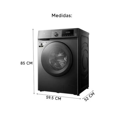 Lavarropas Automatico TCL P108AFL | 8kg 1400RPM Black Inverter