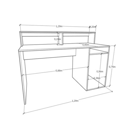 Escritorio Gamer Tables 3088 Con Alzada Para Monitores