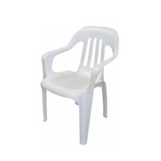 Silla Plástica Rosario Reforzada Fiesta Blanca | Rejillada 2