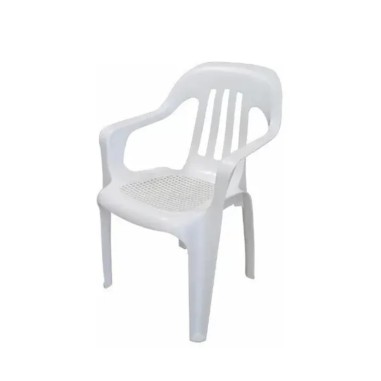 Silla Plástica Rosario Reforzada Fiesta Blanca | Rejillada